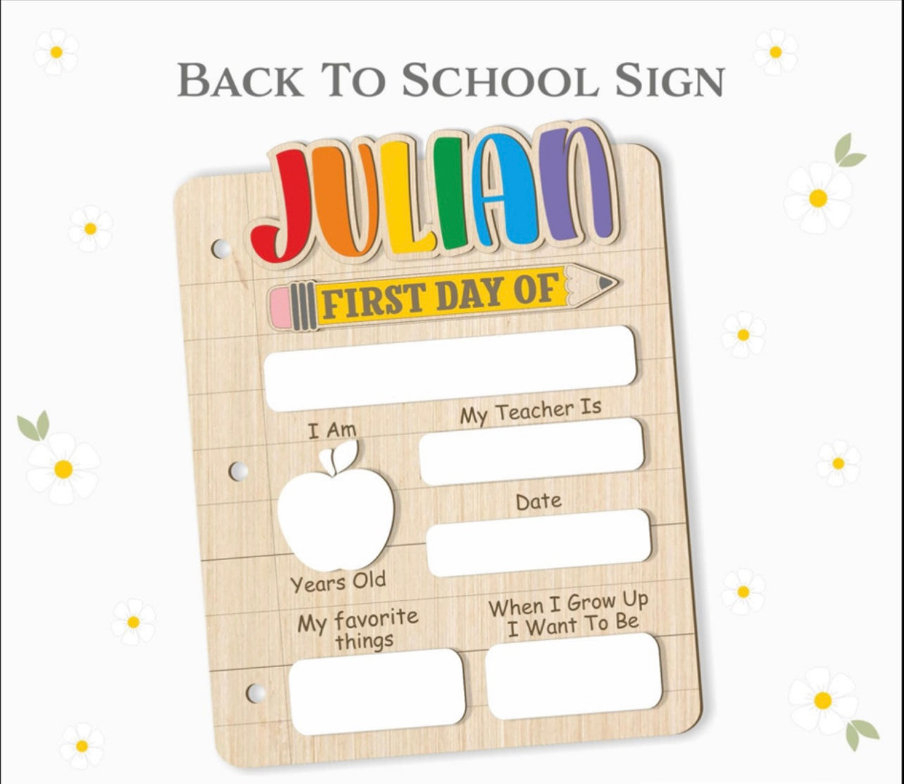 Back to school board